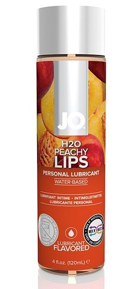 Лубрикант на водной основе с ароматом персика JO Flavored Peachy Lips - 120 мл. от System JO