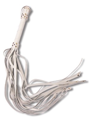 Белая кожаная плеть с хвостами-лентами - 78 см. от Sitabella