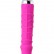 Розовый вибратор с чёрной полиуретановой плёткой - 16 см. от ToyFa