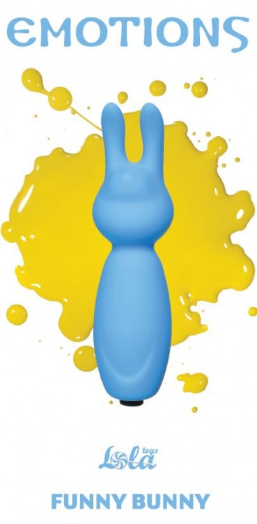 Голубой мини-вибратор Emotions Funny Bunny от Lola toys