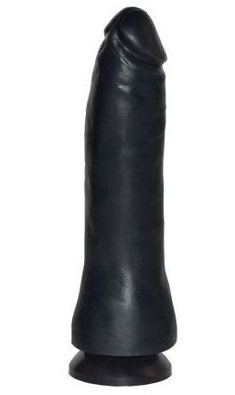Чёрный фаллоимитатор без мошонки с присоской в основании - 18 см. от Sitabella
