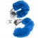 Металлические наручники с синей меховой опушкой от Pipedream