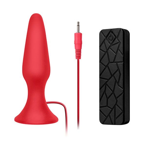 Красная анальная вибропробка с пультом управления MENZSTUFF 5INCH SLIM INTRUDER BUTT PLUG - 13 см. от Dream Toys