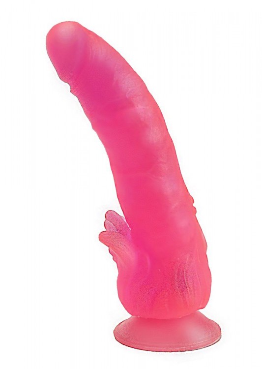 Розовый фаллоимитатор с лепестками у присоски - 18,5 см от LOVETOY (А-Полимер)