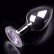 Большая серебристая анальная пробка с круглым кончиком и ярким сиреневым кристаллом - 9 см. от Пикантные штучки