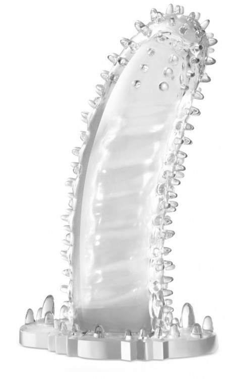 Прозрачная закрытая насадка с шипами Performance Tickler Sleeve - 14 см. от Blush Novelties