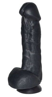 Крупный чёрный фаллоимитатор на присоске - 17 см. от Sitabella