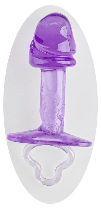 Фиолетовая анальная пробка с фаллической головкой - 9 см. от Sextoy 2011
