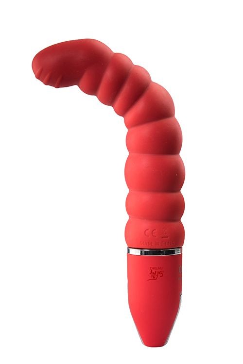 Красный гнущийся анальный вибратор PURRFECT SILICONE DELUXE 5.5INCH - 14 см. от Dream Toys