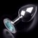 Большая серебристая анальная пробка с круглым кончиком и ярким голубым кристаллом - 9 см. от Пикантные штучки