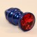 Синяя рифлёная пробка с красным кристаллом - 7,3 см. от 4sexdreaM