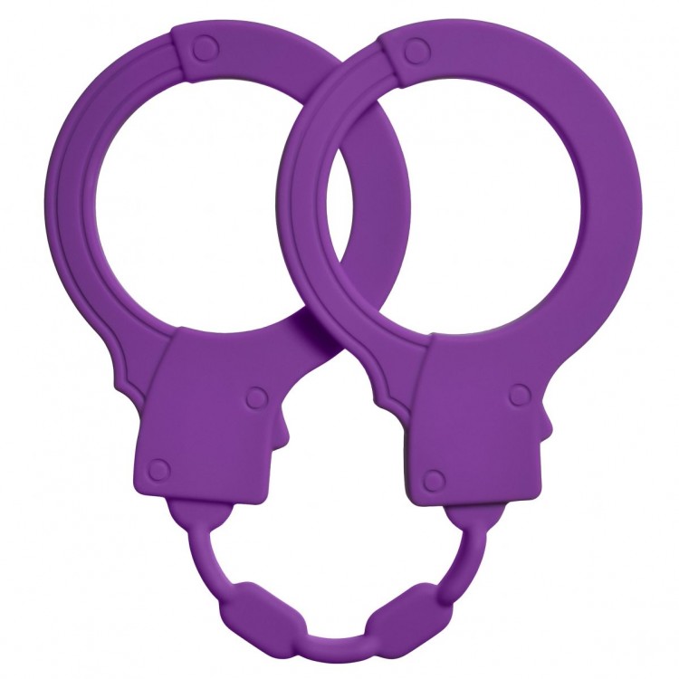Фиолетовые силиконовые наручники Stretchy Cuffs Purple от Lola toys