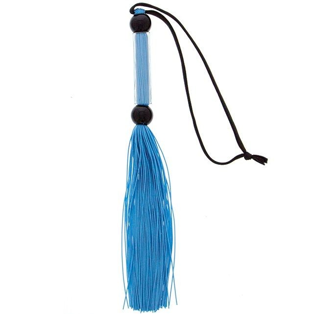 Голубая мини-плеть из силикона и акрила SILICONE FLOGGER WHIP - 25,6 см. от Blush Novelties