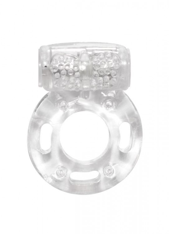 Прозрачное эрекционное кольцо с вибрацией Rings Axle-pin от Lola toys