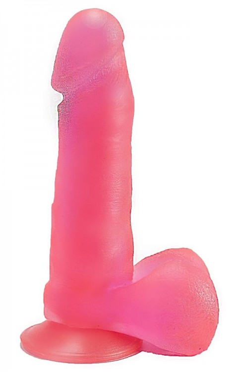 Розовый гелевый фаллоимитатор на подошве-присоске - 16 см. от LOVETOY (А-Полимер)