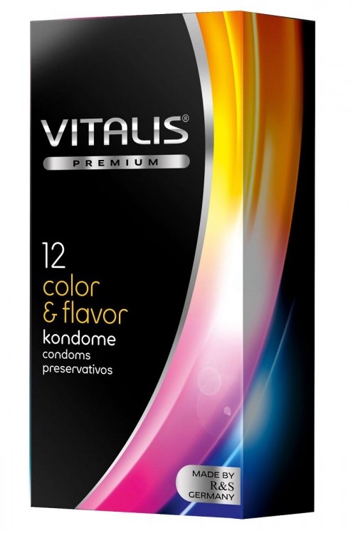 Цветные ароматизированные презервативы VITALIS PREMIUM color   flavor - 12 шт. от R&S GmbH