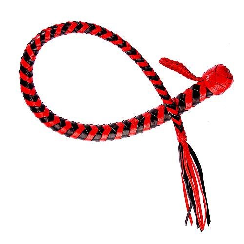 Плеть  Змея  из полосок кожи красного и черного цветов - 60 см. от Sitabella