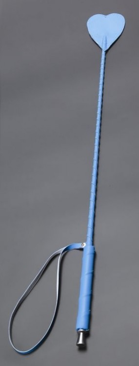 Голубой стек с наконечником-сердцем из искусственной кожи - 70 см. от Sitabella