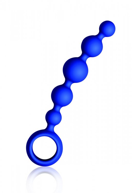 Малая анальная цепочка Joyballs Wave синего цвета - 17,5 см. от Joy Division