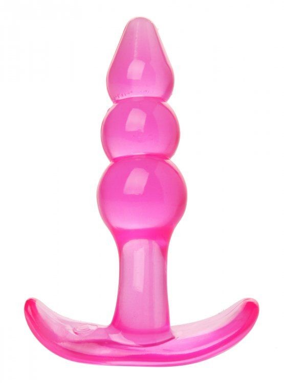 Розовая анальная пробка Bubbles Bumpy Starter - 11 см. от XR Brands