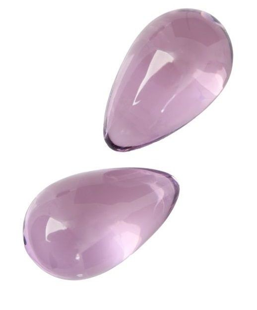 Нежно-розовые стеклянные вагинальные шарики в форме капелек от Sexus