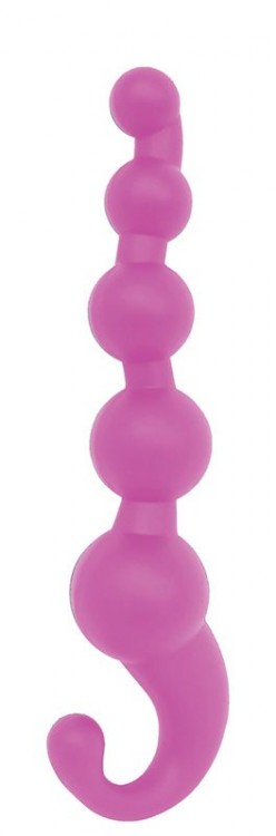 Розовая анальная цепочка PLAY CANDI BUBBLE GUM - 17 см. от Seven Creations