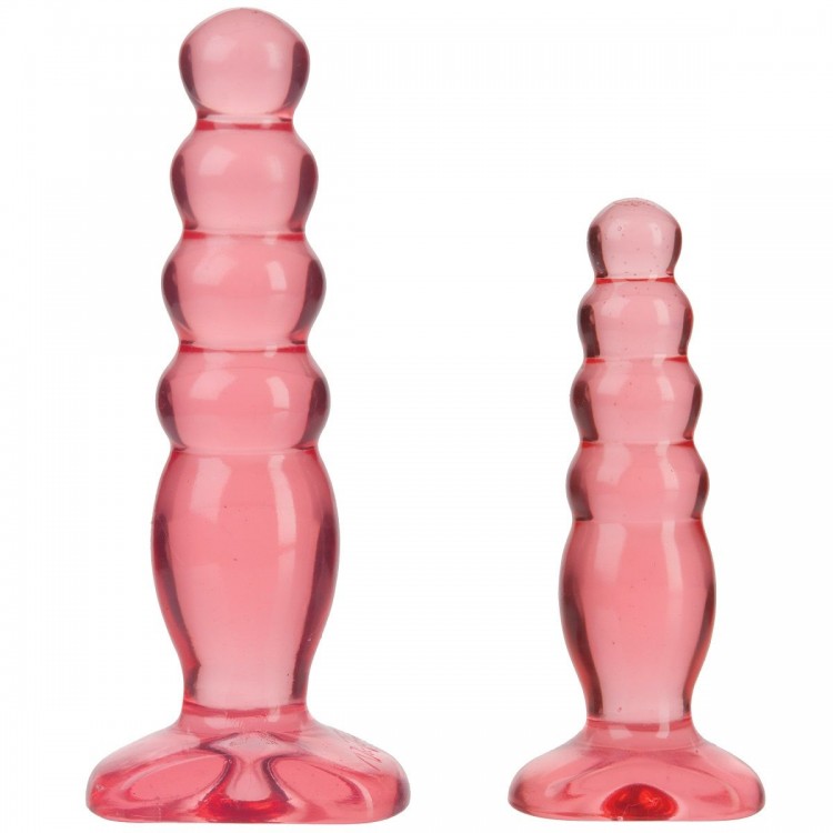 Набор из двух розовых анальных втулок Crystal Jellies Anal Trainer Kit от Doc Johnson