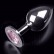 Большая серебристая анальная пробка с круглым кончиком и розовым кристаллом - 9 см. от Пикантные штучки