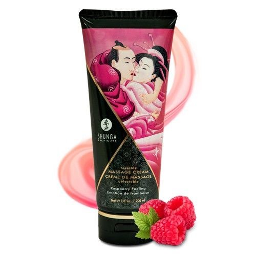 Массажный крем для тела с ароматом малины Raspberry feeling - 200 мл. от Shunga