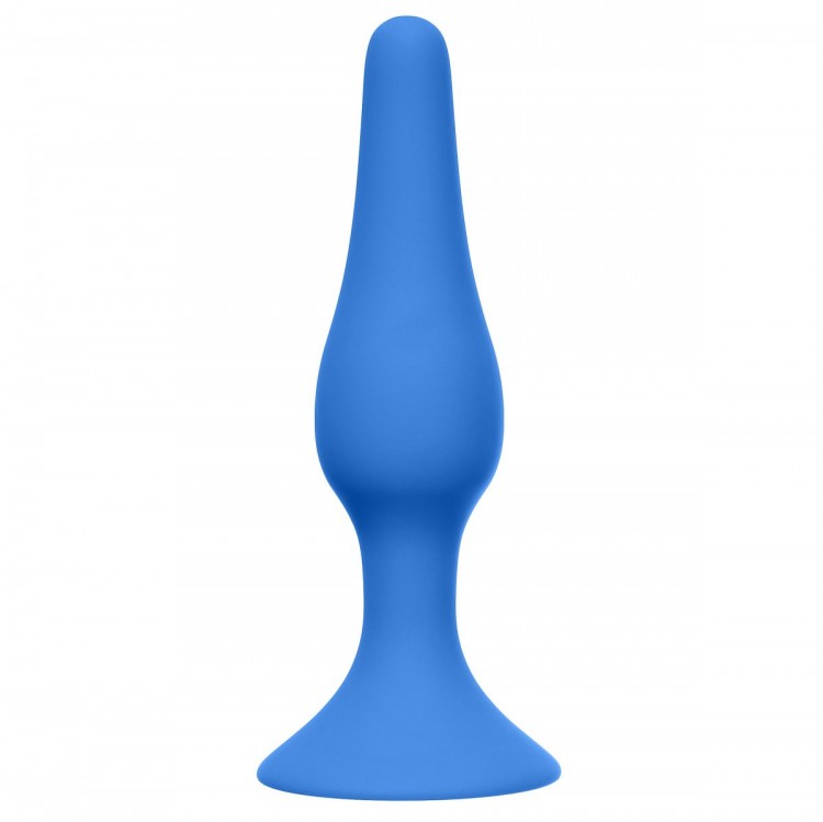 Синяя малая анальная пробка Slim Anal Plug Small - 10,5 см. от Lola toys
