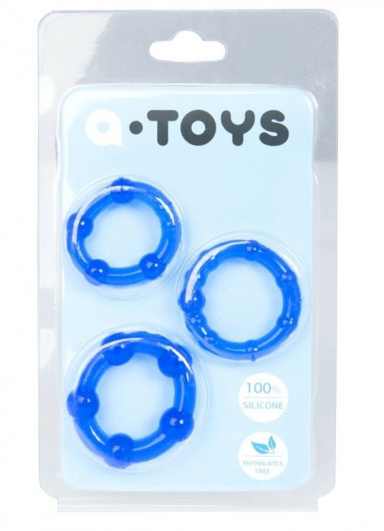 Набор из 3 синих эрекционных колец A-toys от A-toys