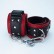 Красно-чёрные кожаные наручники с меховым подкладом от БДСМ Арсенал