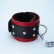 Красно-чёрные кожаные наручники с меховым подкладом от БДСМ Арсенал