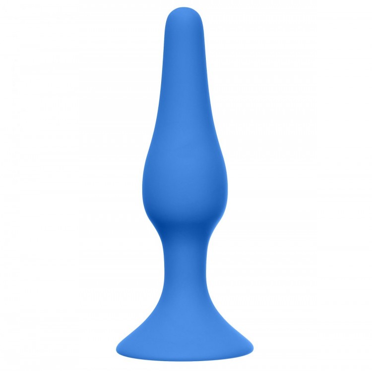 Синяя анальная пробка Slim Anal Plug Large - 12,5 см. от Lola toys