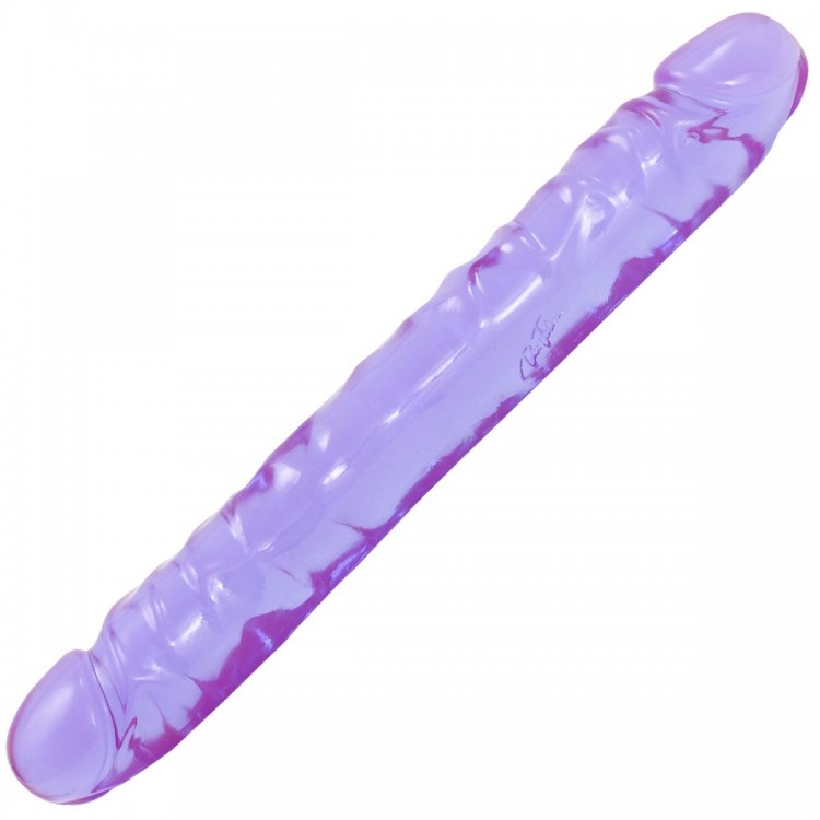Двухсторонний фиалковый фаллос Crystal Jellies 12  Jr. Double Dong - 30,5 см. от Doc Johnson