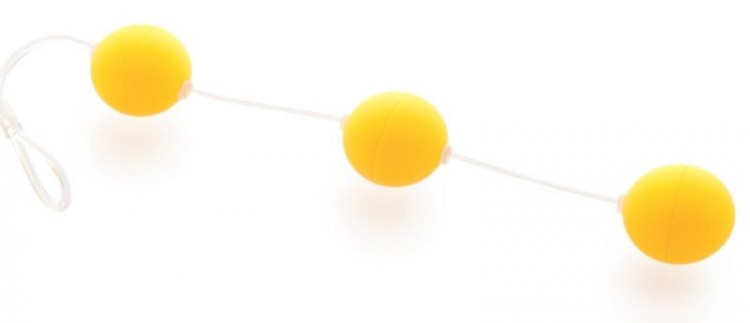 Анальная цепочка из 3 желтых шариков от Sexus