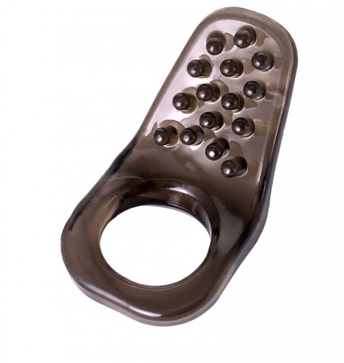 Дымчатое эрекционное кольцо с точками от ToyFa