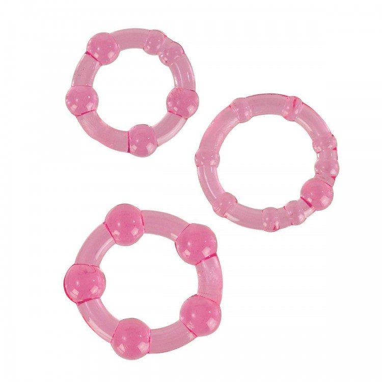 Набор из трех розовых колец разного размера Island Rings от California Exotic Novelties