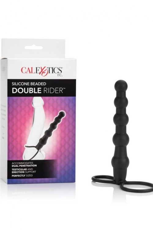 Насадка на пенис для двойного проникновения Silicone Beaded Double Rider - 14 см. от California Exotic Novelties