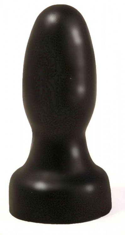 Чёрная овальная пробочка на ножке - 10 см. от LOVETOY (А-Полимер)