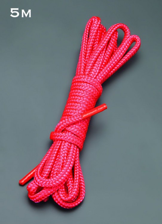 Красная шелковистая веревка для связывания - 5 м. от Sitabella