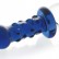 Синяя стеклянная анальная втулка с ручкой-кольцом - 10,5 см. от Sexus