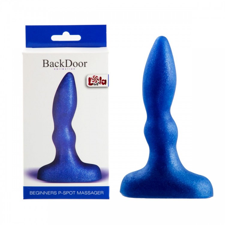 Синий анальный стимулятор Beginners p-spot massager - 11 см. от Lola toys