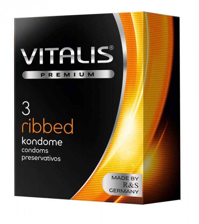 Ребристые презервативы VITALIS PREMIUM ribbed - 3 шт. от R&S GmbH