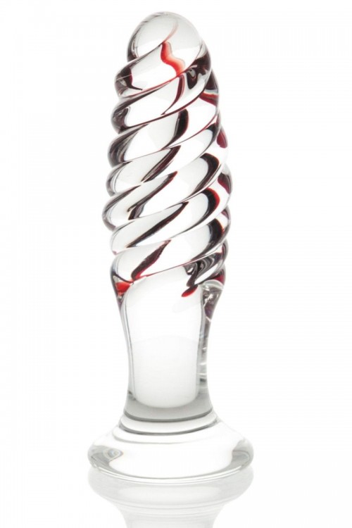 Стеклянная анальная втулка-спираль - 12 см. от Sexus