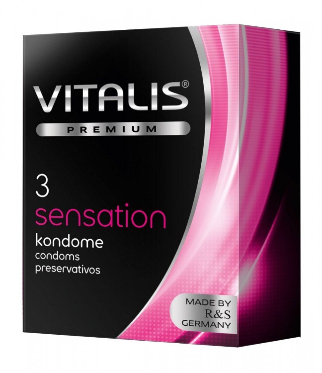 Презервативы с пупырышками и кольцами VITALIS PREMIUM sensation - 3 шт. от R&S GmbH