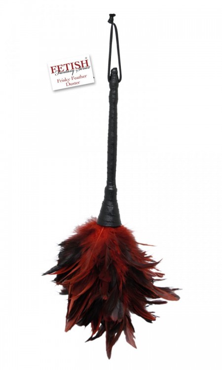 Кисточка с красно-чёрными пёрышками FRISKY FEATHER DUSTER - 36 см. от Pipedream