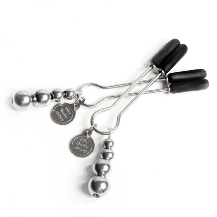 Металлические зажимы на соски Adjustable Nipple Clamps от Fifty Shades of Grey