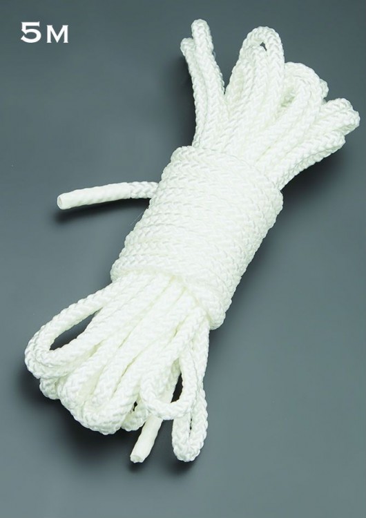 Белая шелковистая веревка для связывания - 5 м. от Sitabella