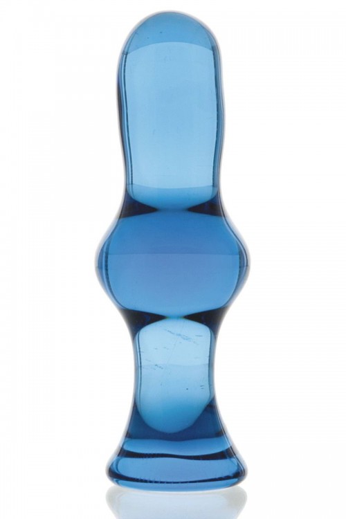 Голубая стеклянная анальная втулка - 12 см. от Sexus